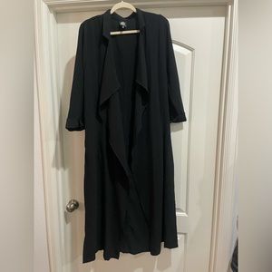 Chiffon draped trench coat